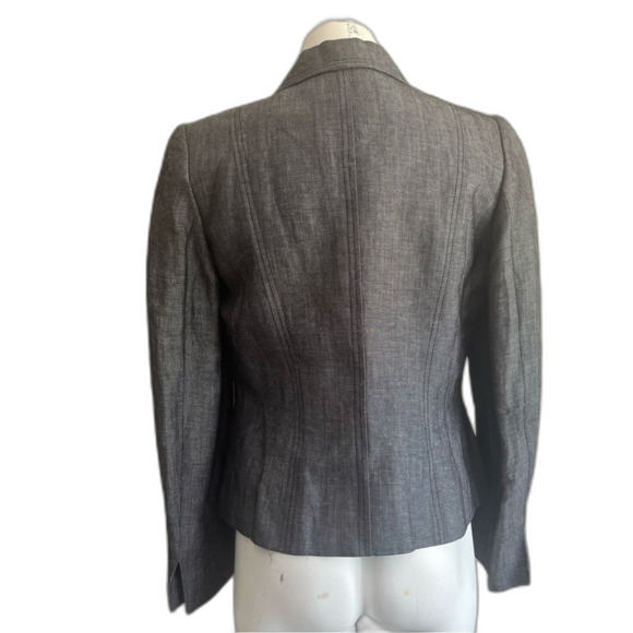 Calvin Klein Linen Blend Gray Jacket Blazer 10 Petite 10P - Picture 5 of 8